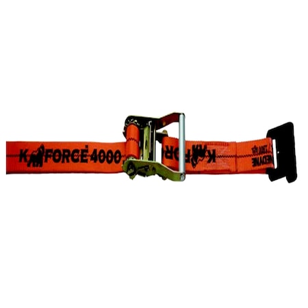Kinedyne 2"x30' K Force Ratchet Strap w/ Flat Hook 923023BT